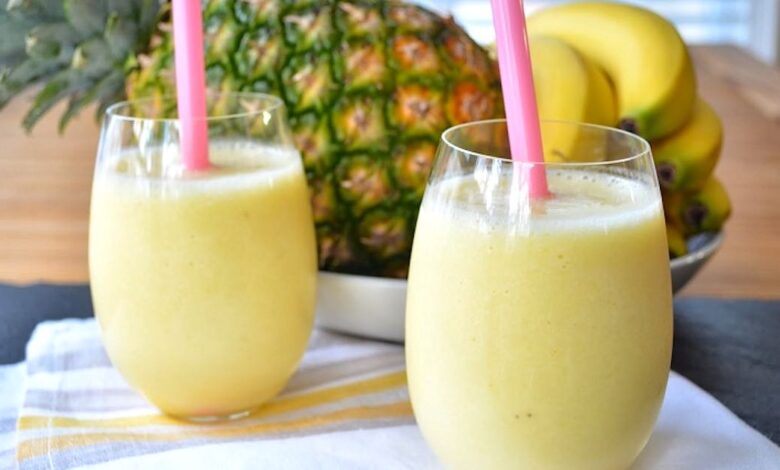 il frullato di ananas e banana